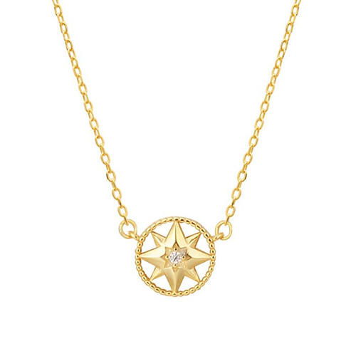 925 silver jewelry OEM star round pendant diamond necklace wholesale